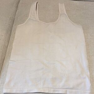 Athleta Cream Ribbed Tank Top